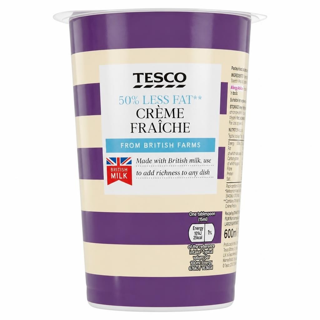 Tesco 50% Less Fat Creme Fraiche 600Ml