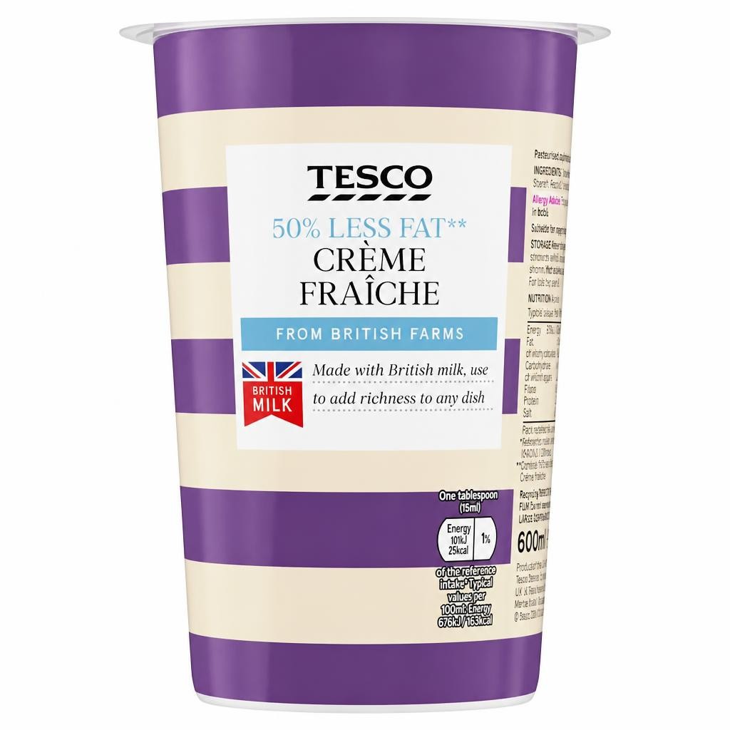 Tesco 50% Less Fat Creme Fraiche 600Ml