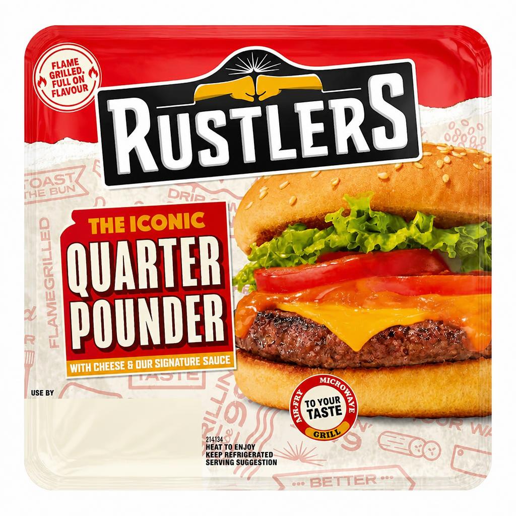 Rustlers Quarter Pounder Cheese Burger 190 G