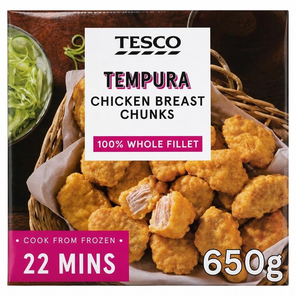 Tesco Tempura Chicken Breast Chunks 650G