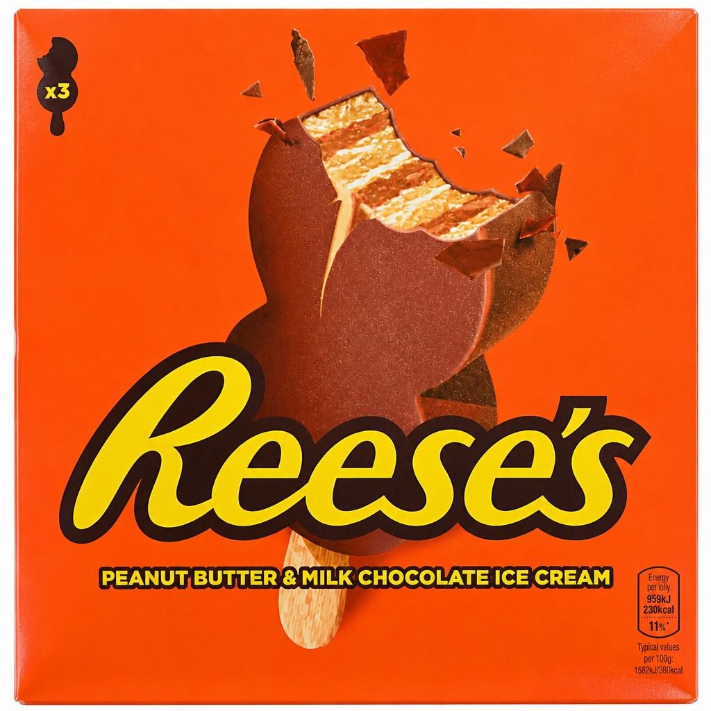 Reese's Peanut Butter & Milk Chocolate Ice Cream 3 x 80ml