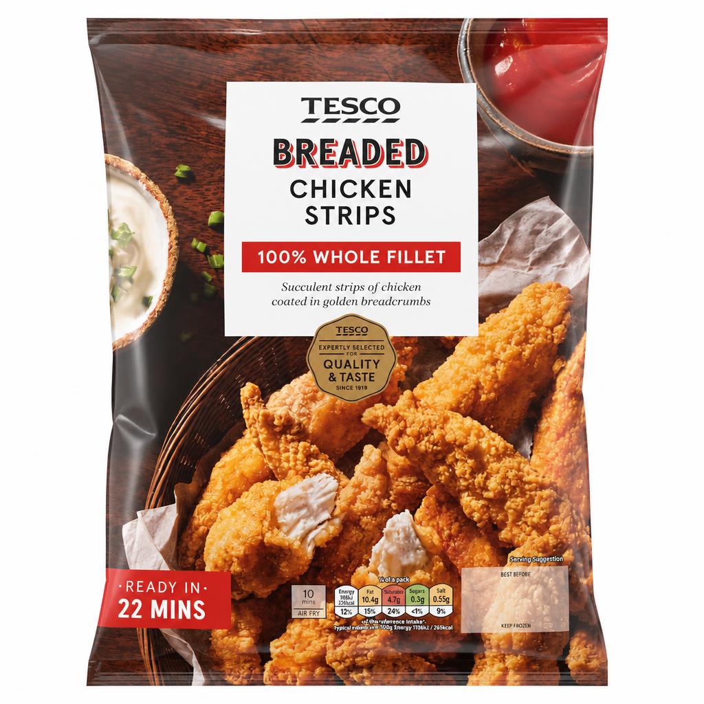 Tesco Breaded Chicken Strips 400g