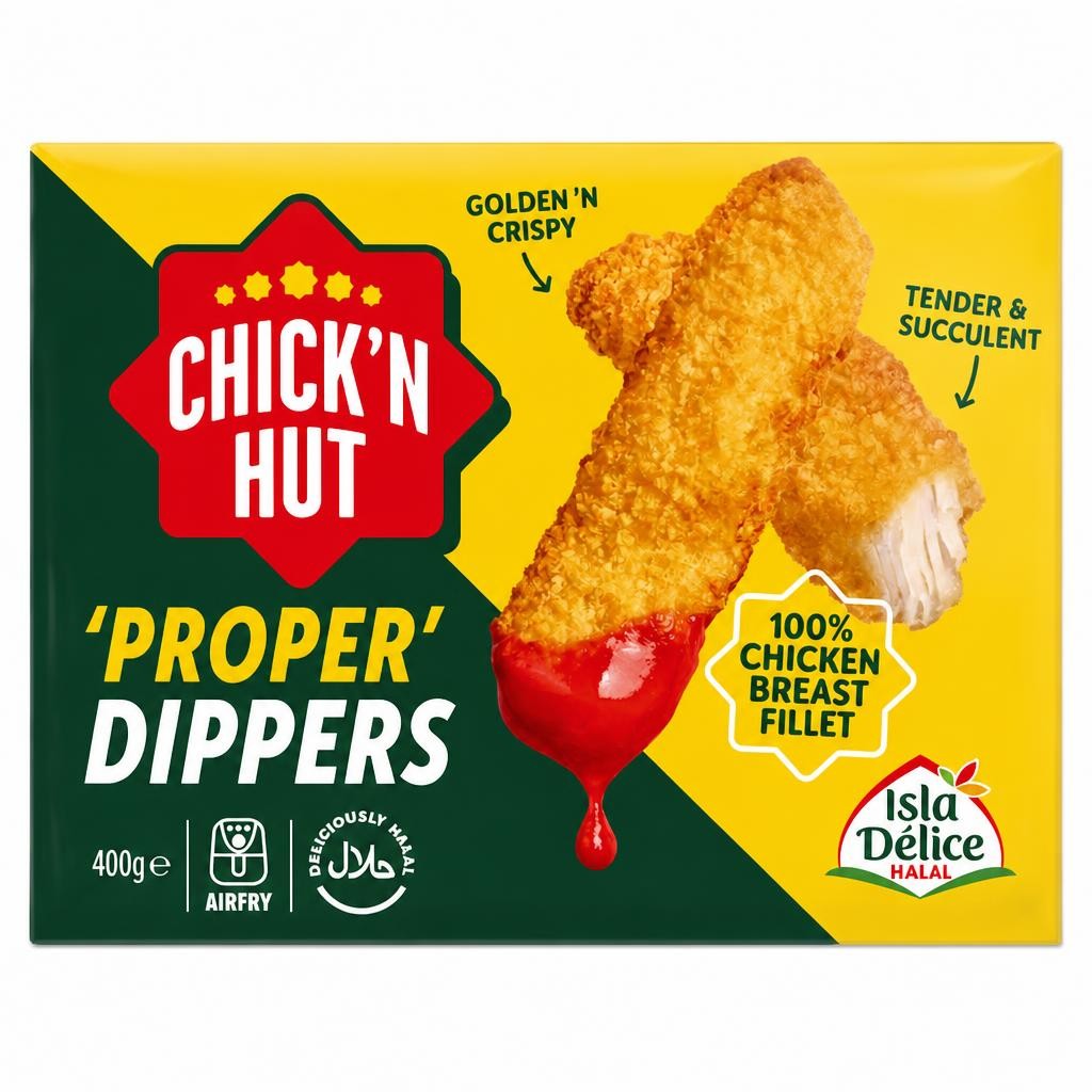 Isla Delice Halal Chick'n Hut 'Proper' Chicken Dippers 400g