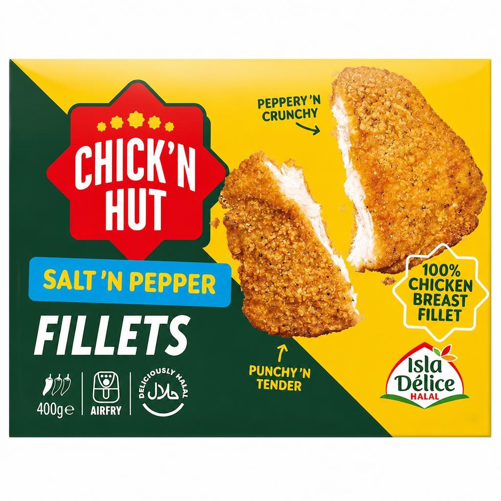 Isla Delice Halal Chick'n Hut Salt 'n Pepper Chicken Fillets 400g