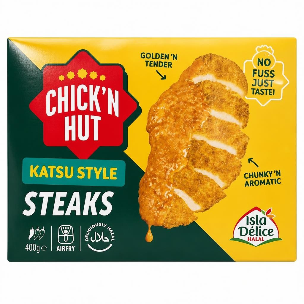 Isla Delice Halal Chick'n Hut Katsu Style Chicken Steaks 400g