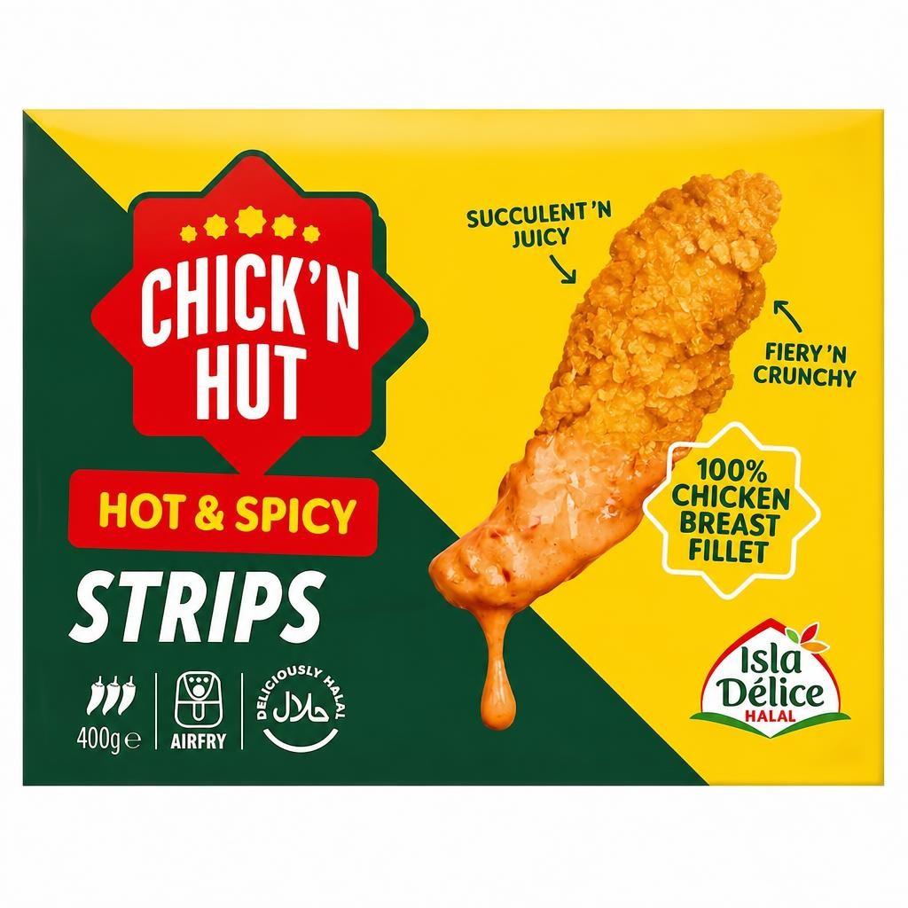 Isla Delice Halal Chick'n Hut Hot & Spicy Chicken Strips 400g