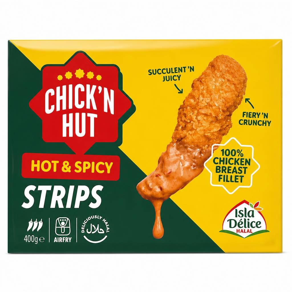 Isla Delice Halal Chick'n Hut Hot & Spicy Chicken Strips 400g
