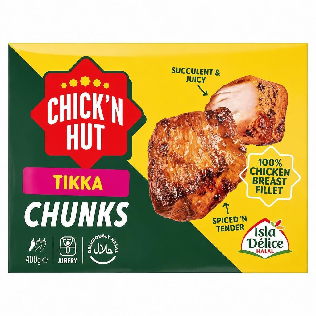 Isla Delice Halal Chick'n Hut Chicken Tikka Chunks 400g