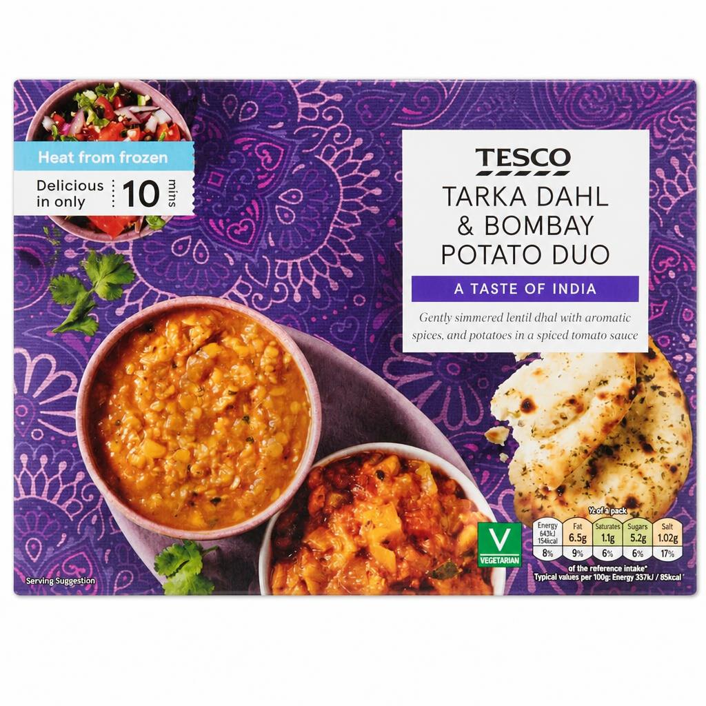 Tesco Tarka Dhal & Bombay Potato Duo 400g
