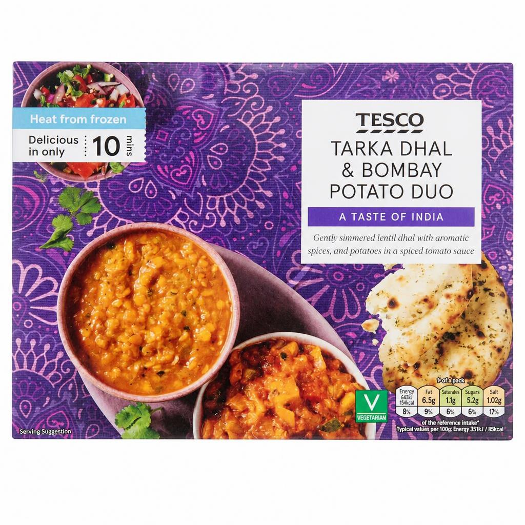 Tesco Tarka Dhal & Bombay Potato Duo 400g