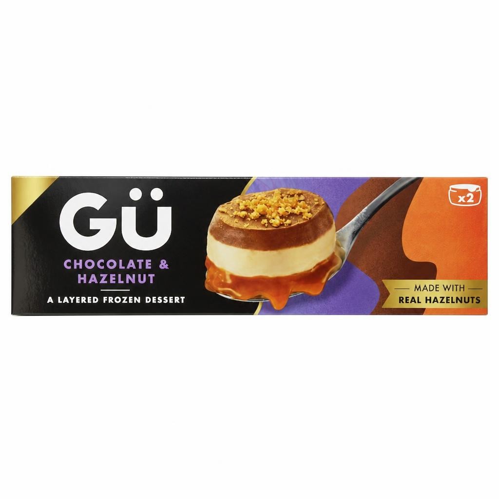 Gu Chocolate & Hazelnut Frozen Dessert 2x80g