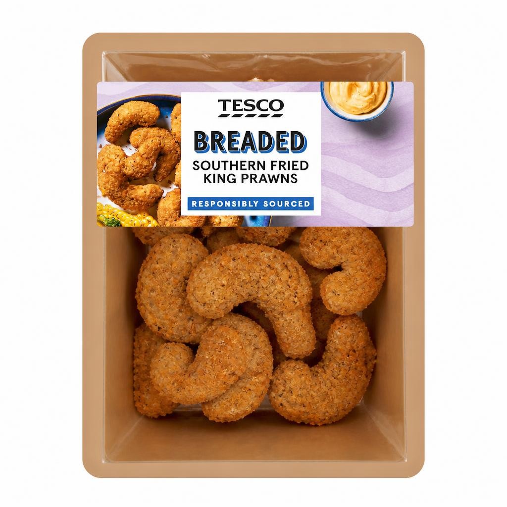 Tesco Breaded Southern Fried King Prawns 200g