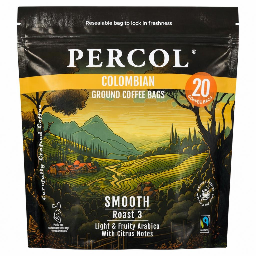 Percol Colombian Coffee Bags 20 Pack 160G