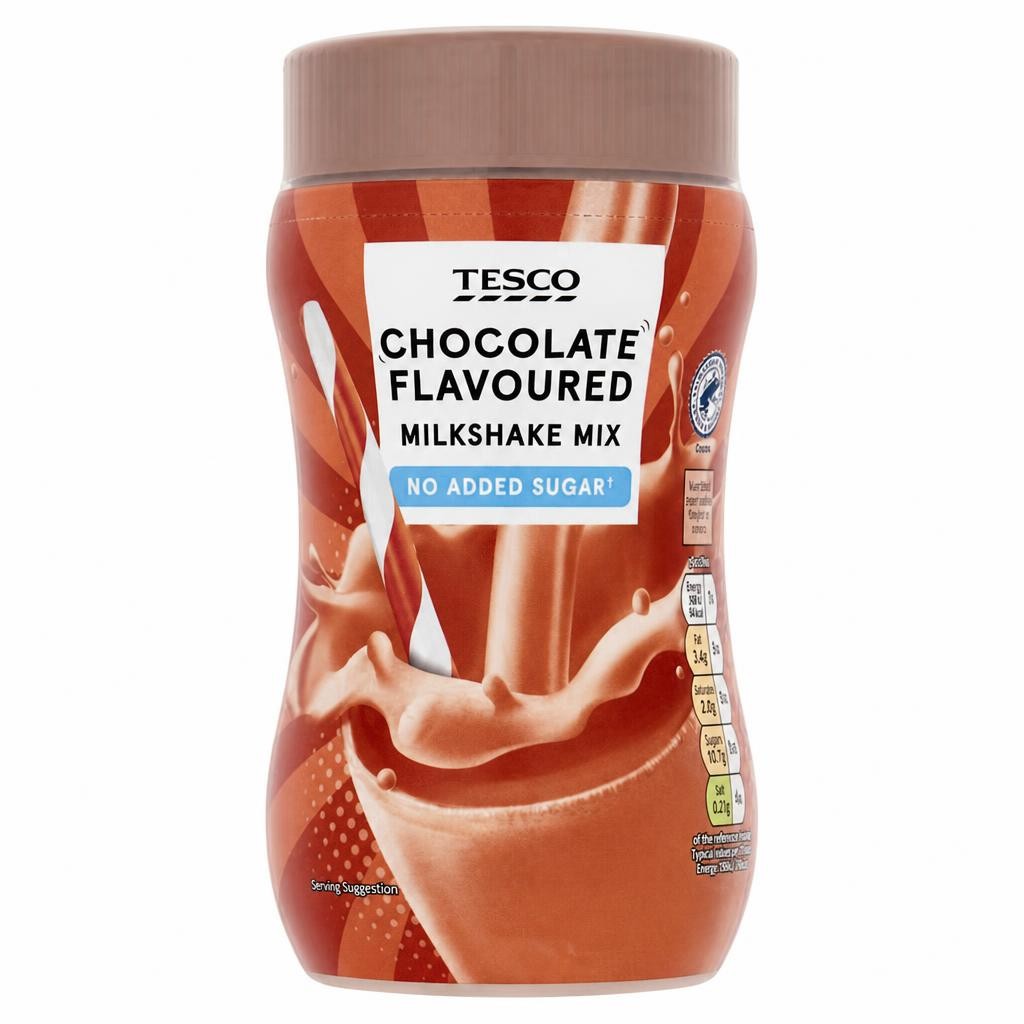 Tesco No Added Sugar Chocolate Flavoured Milkshake Mix 300G