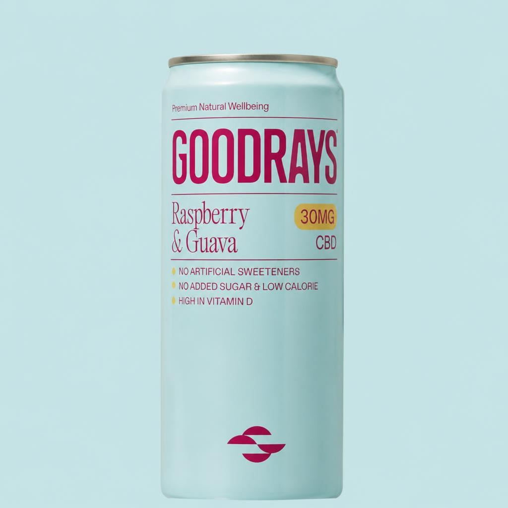 Goodrays Natural Cbd Raspberry & Guava Drink 4 X 250Ml