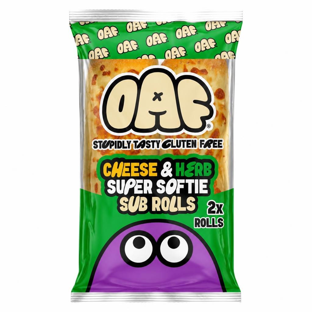 Juvela OAF Gluten Free Cheese and Herb Super Softie 2 Sub Rolls