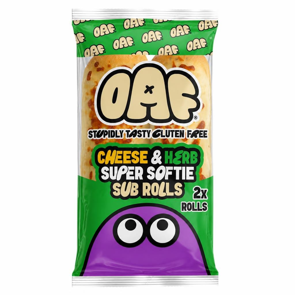 Juvela OAF Gluten Free Cheese and Herb Super Softie 2 Sub Rolls
