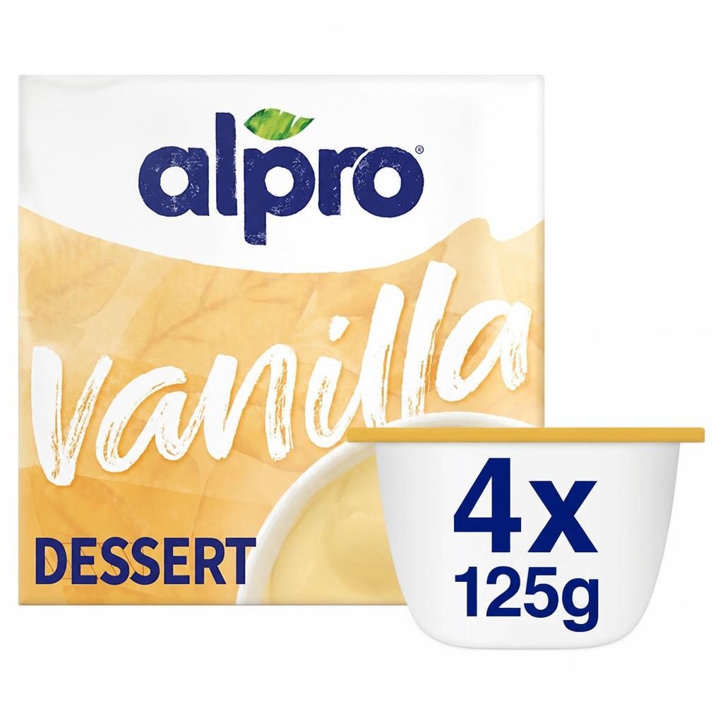Alpro Vanilla Dairy Free Vegan Soya Dessert 4x125g