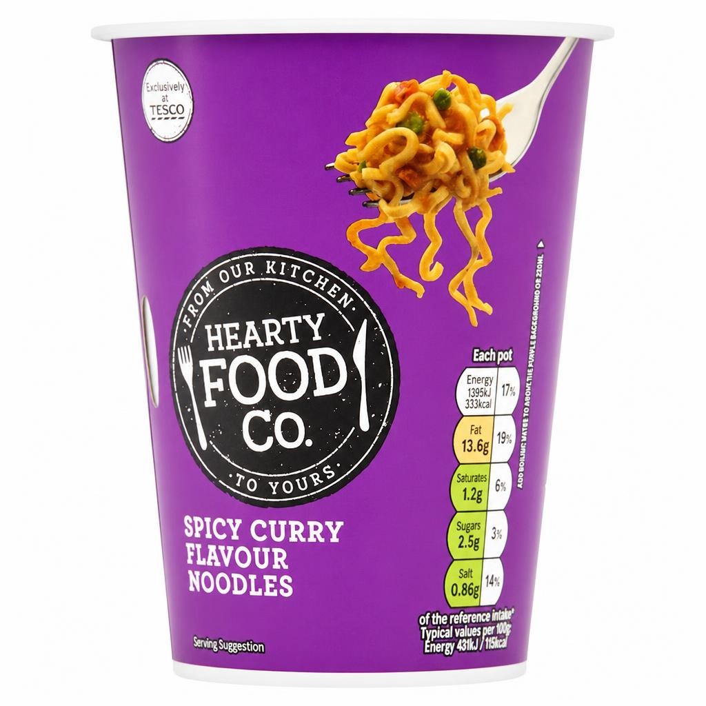 Hearty Food Co Spicy Curry Flavoured Noodles 70G