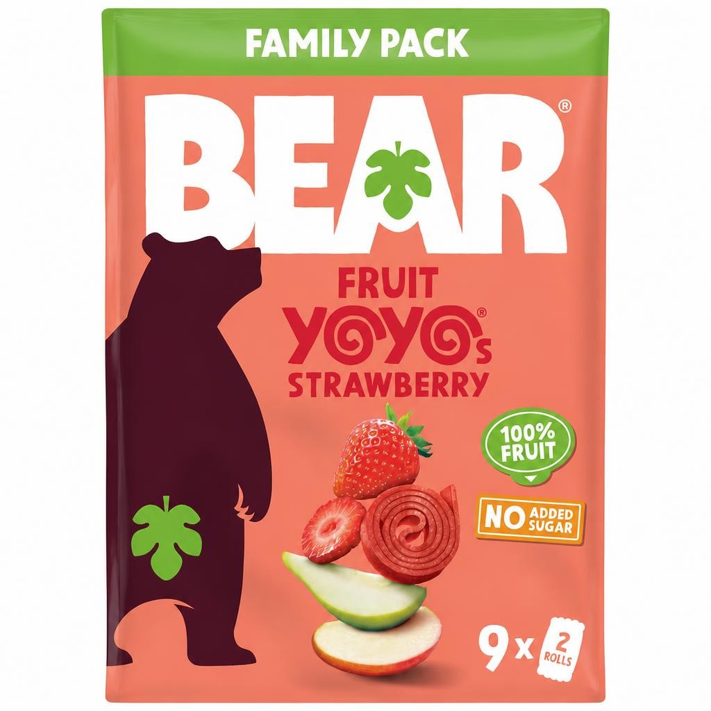BEAR Fruit Yoyos Strawberry Family Pack 9 x 20g