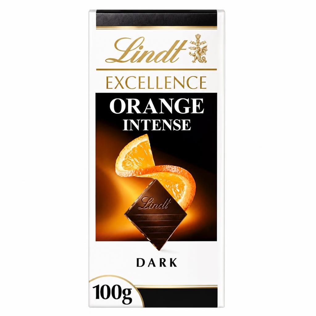 Lindt Excellence Dark with Almonds Chocolate Bar – Orange Intense 100g