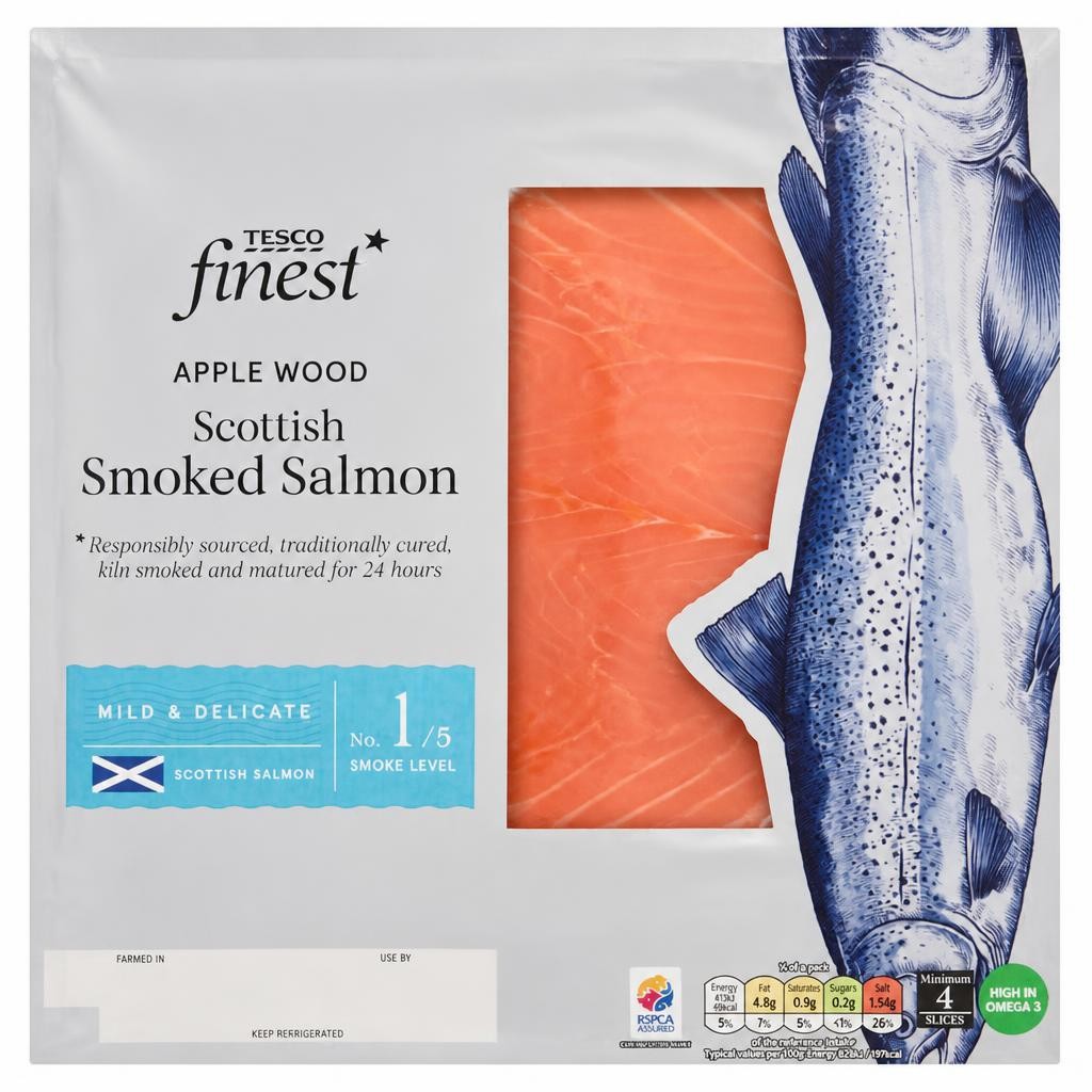 Tesco Finest Scottish Smoked Salmon Mild and Delicate 100g