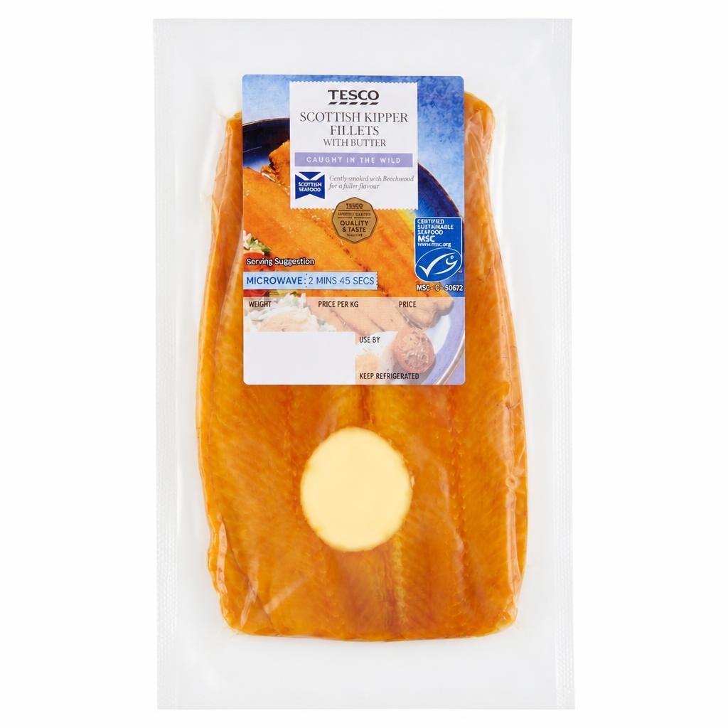 Tesco Smoked Kippers With Butter