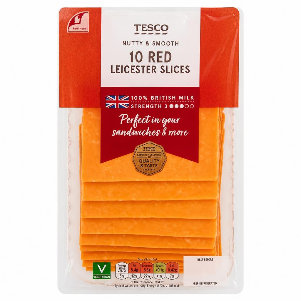 Tesco 10 Red Leicester Slices 250G