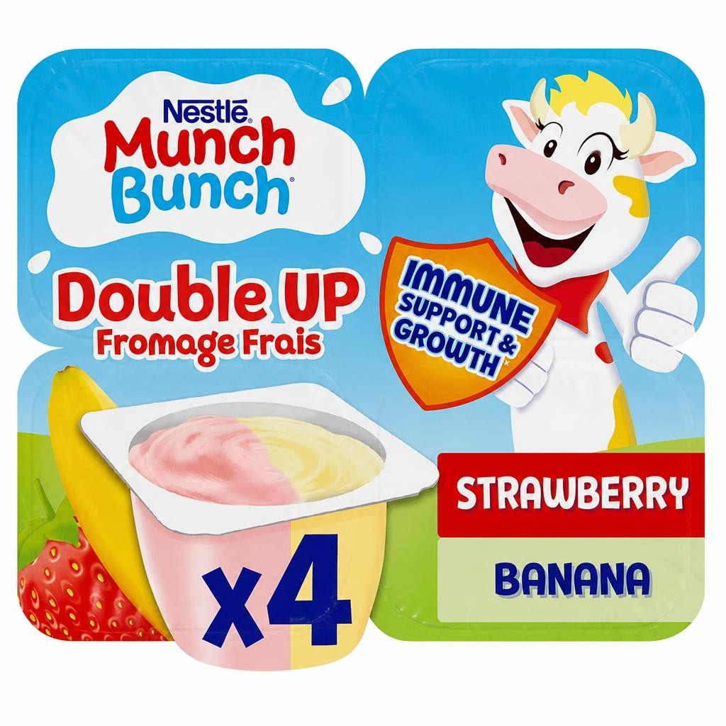 Munch Bunch Double Up Strawberry Banana Fromage Frais 4X85g