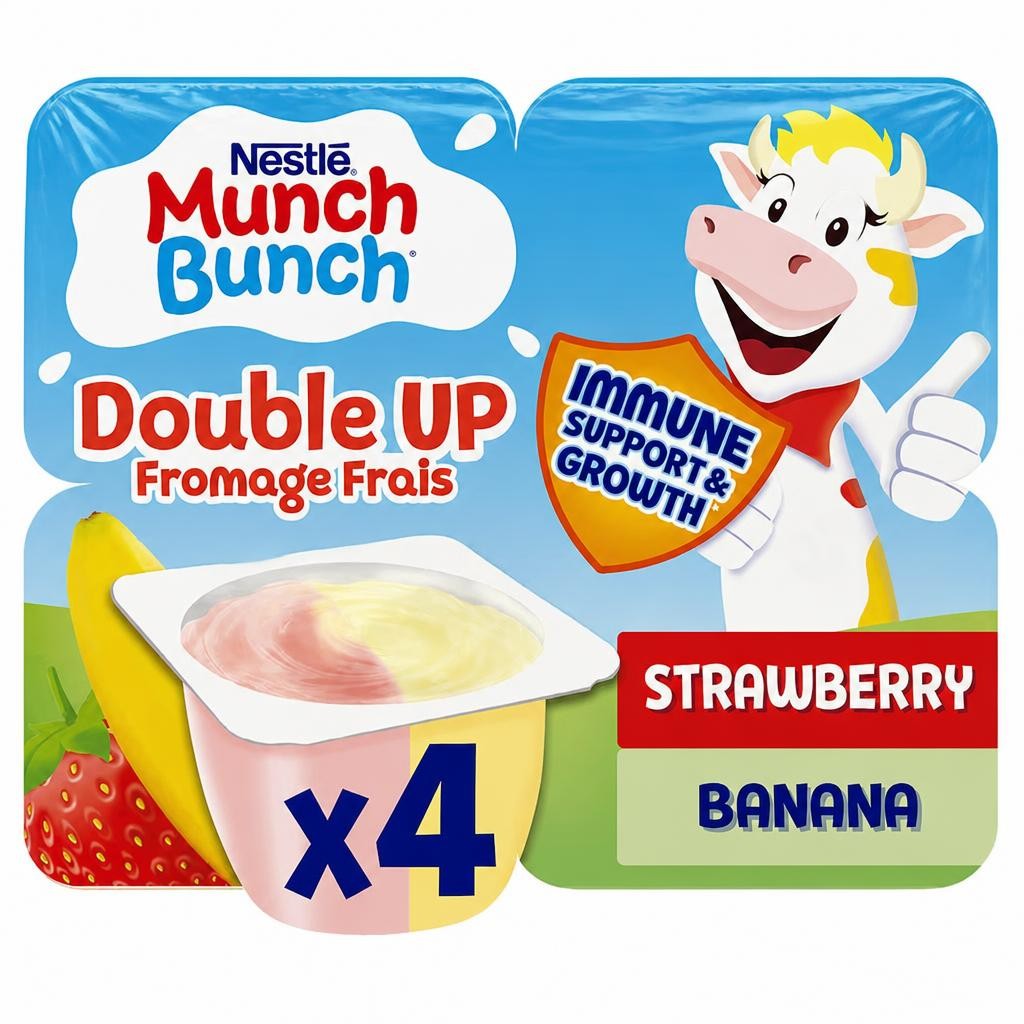 Munch Bunch Double Up Strawberry Banana Fromage Frais 4X85g