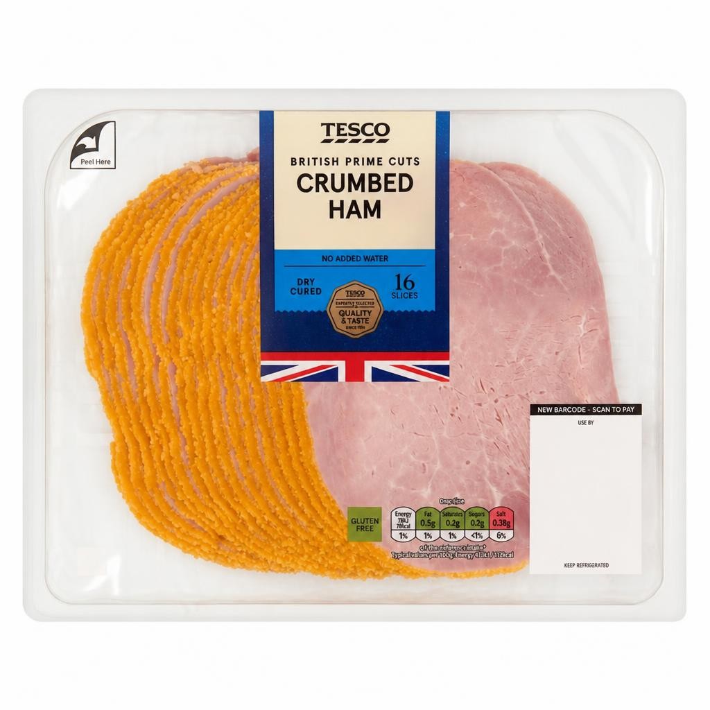 Tesco British Crumbed Ham Slices 400g