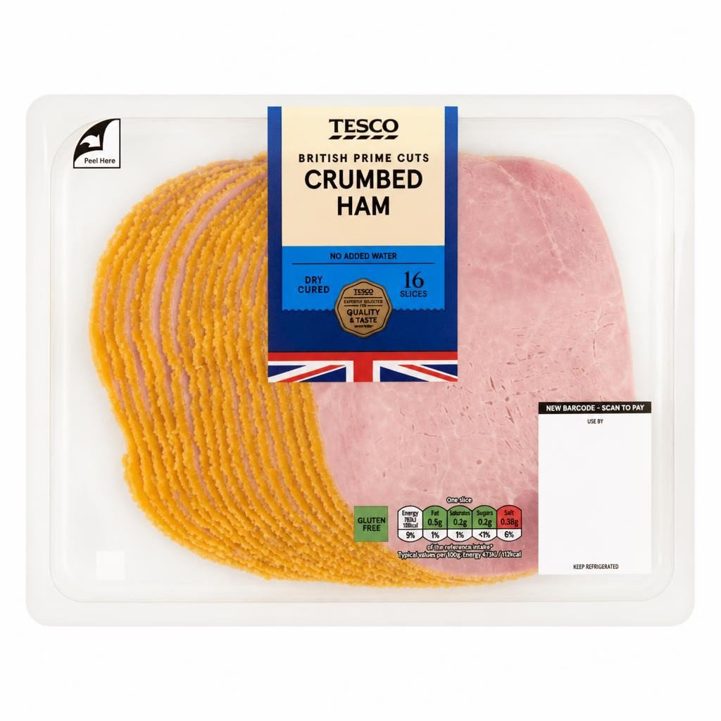 Tesco British Crumbed Ham Slices 400g