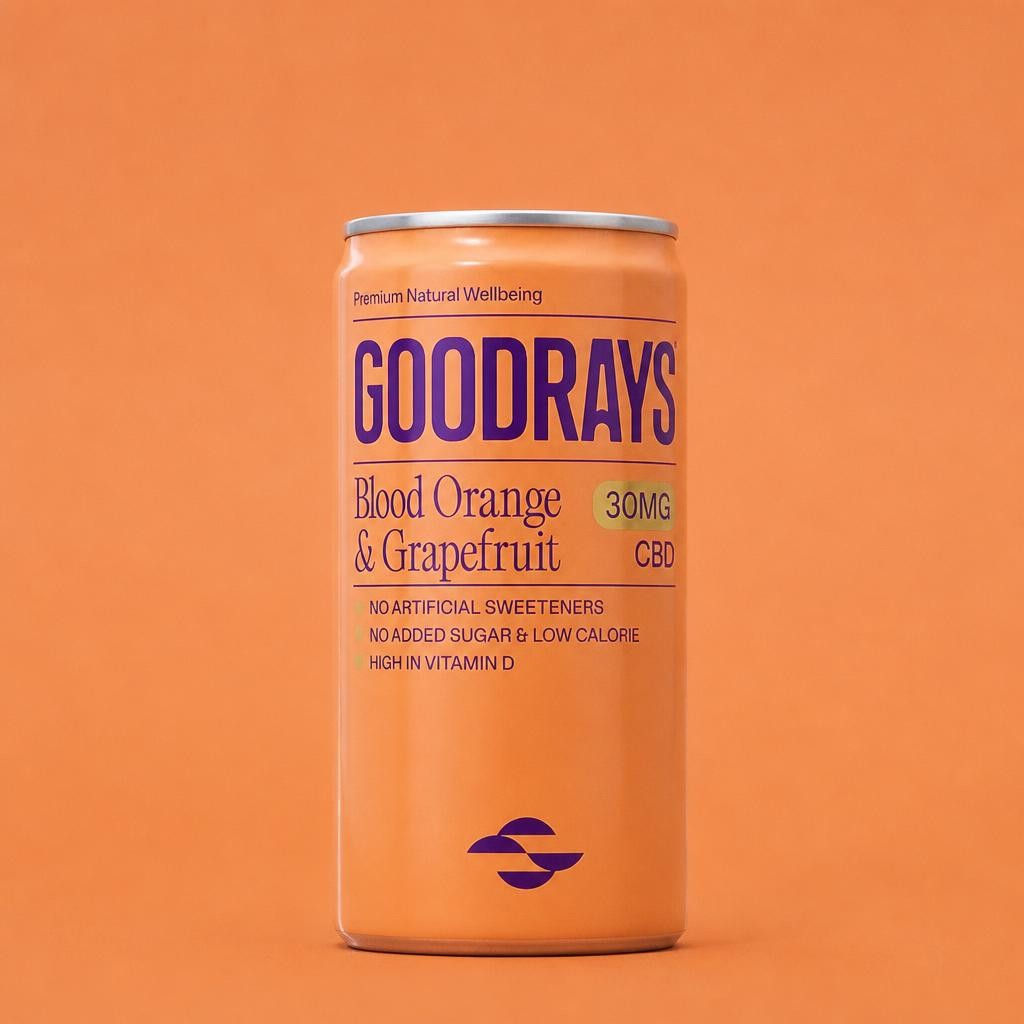Goodrays Natural Cbd Blood Orange & Grapefruit Drink 4 X 250Ml