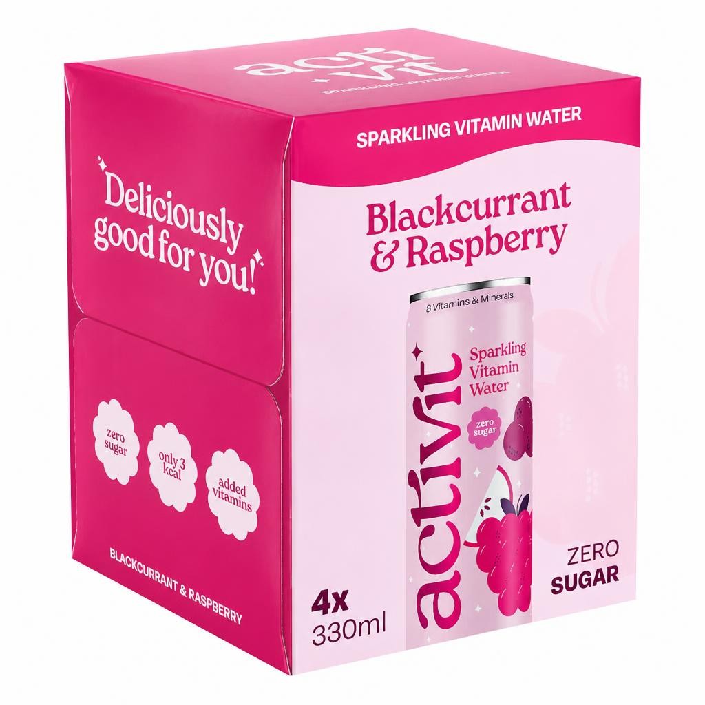 Activit Drink Blackcurrant Apple & Raspberry 4X330ml