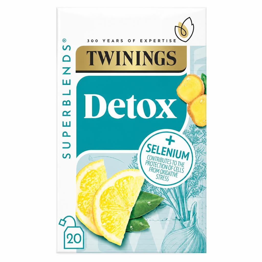 Twinings Superblends Detox Lemon & Ginger with Burdock Root & Fennel 20 Tea Bags 40g
