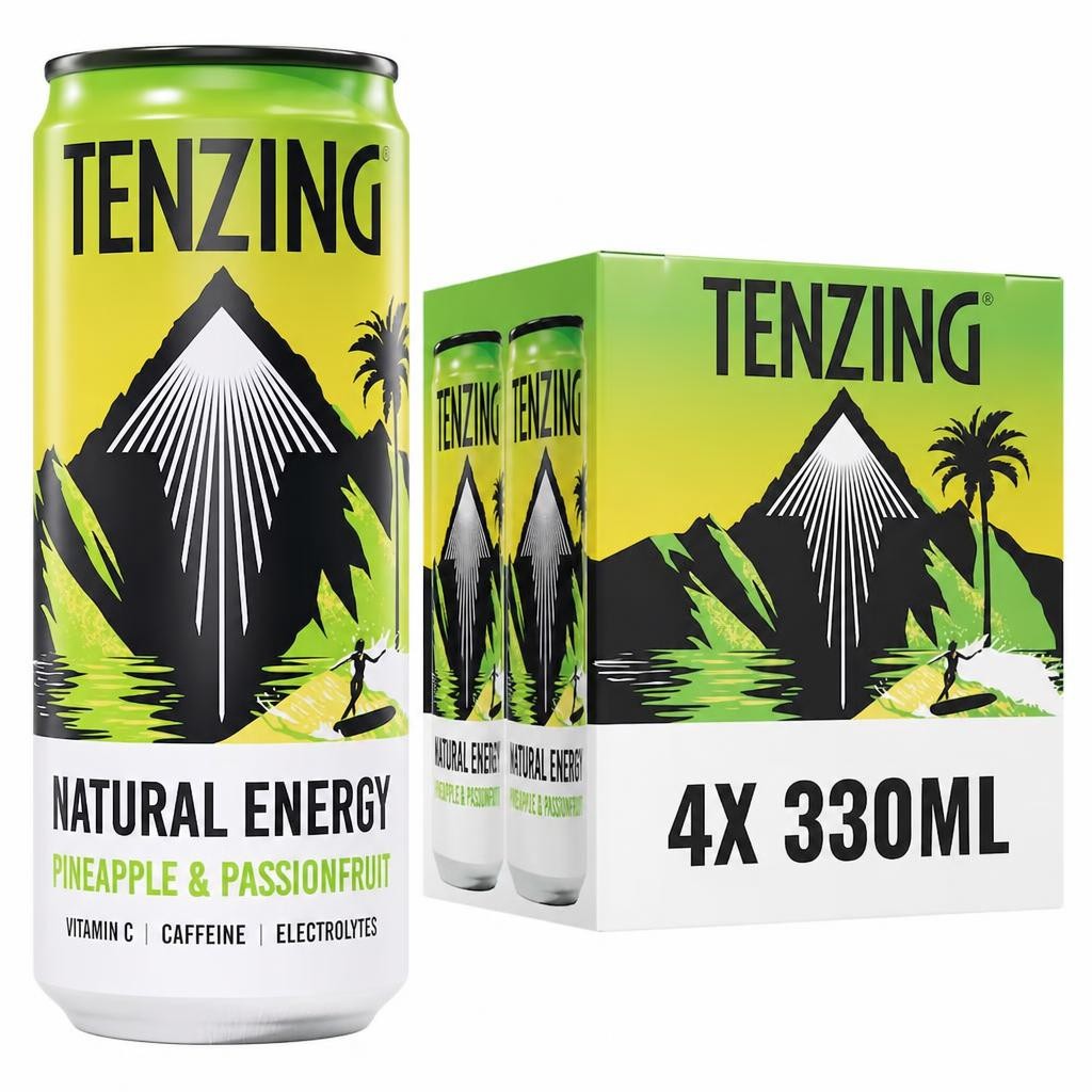 Tenzing Energy Drink Pineapple & Passion Fruit 4X330ml