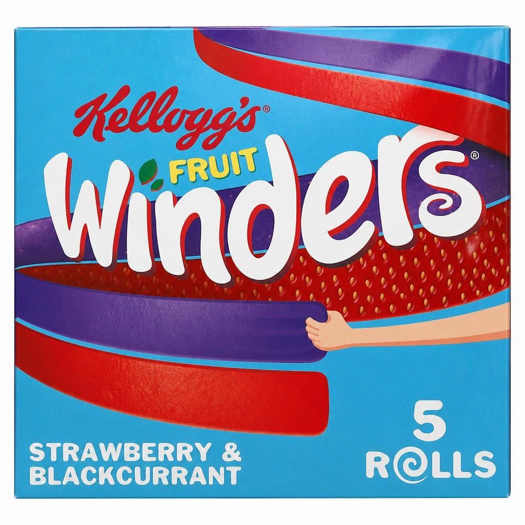 Kellogg's Fruit Winders Doubles Strawberry & Blackcurrant Snack Rolls 5x17g