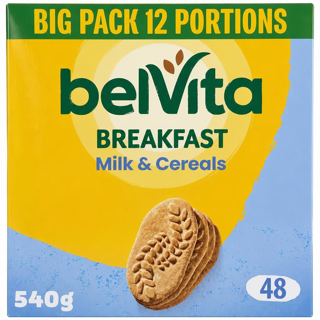 BelVita Breakfast Biscuits Milk & Cereals Snack Bars 12 Pack Multipack 540G