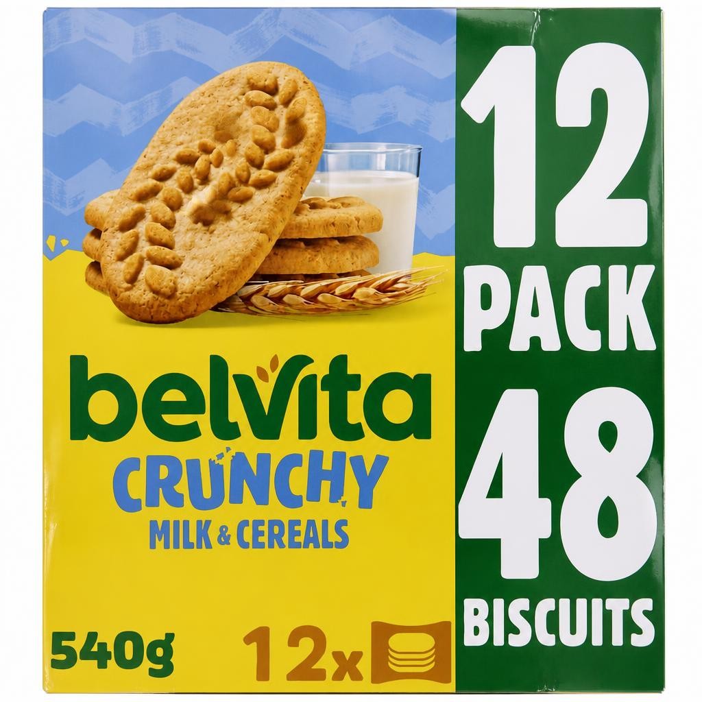 BelVita Breakfast Biscuits Milk & Cereals Snack Bars 12 Pack Multipack 540G