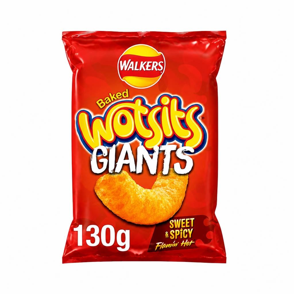 Walkers Wotsits Giants Snacks Sweet & Spicy Sharing Crisps 130g