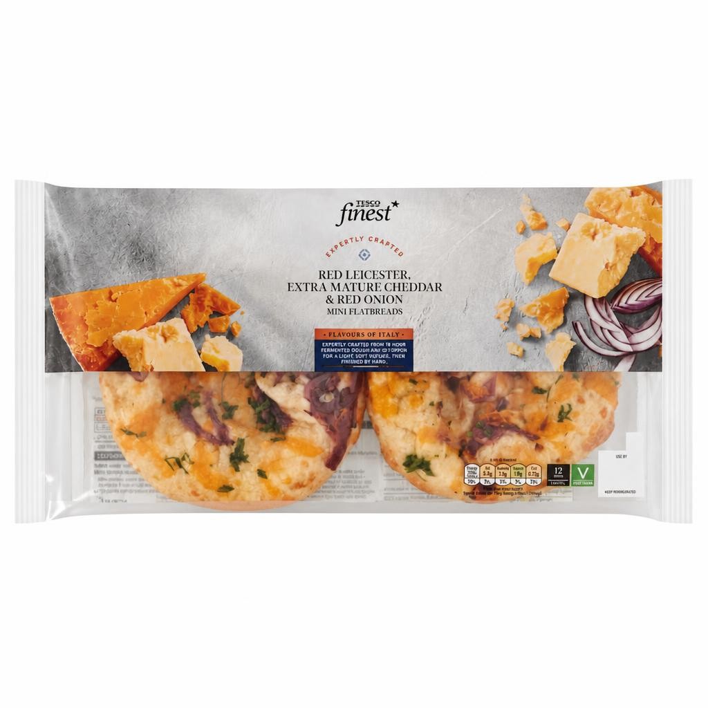 Tesco Finest Cheddar & Onion Flatbread 295 G