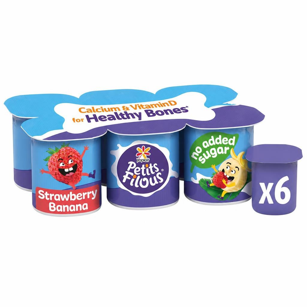 Petits Filous No Added Sugar Fromage Frais - Strawberry & Banana 6 x 47g