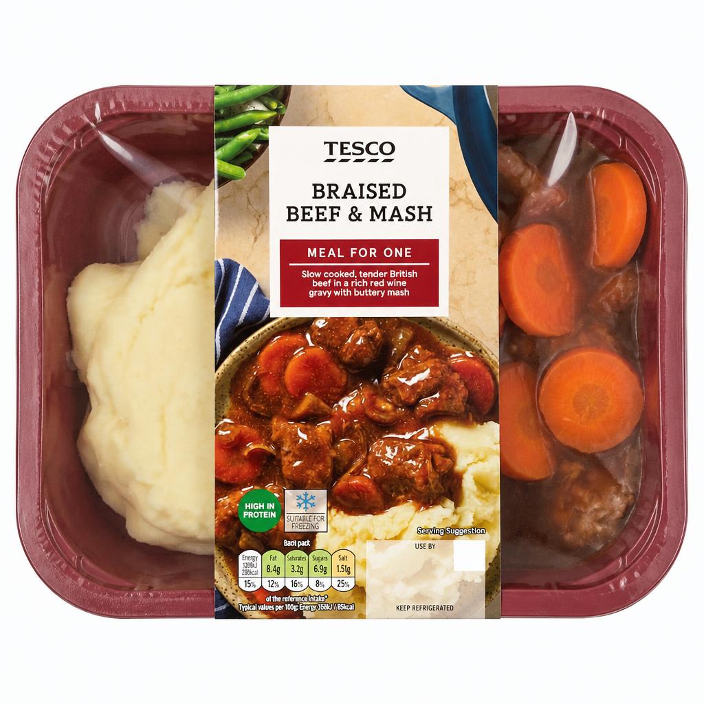 Tesco Braised Beef & Mash 400G