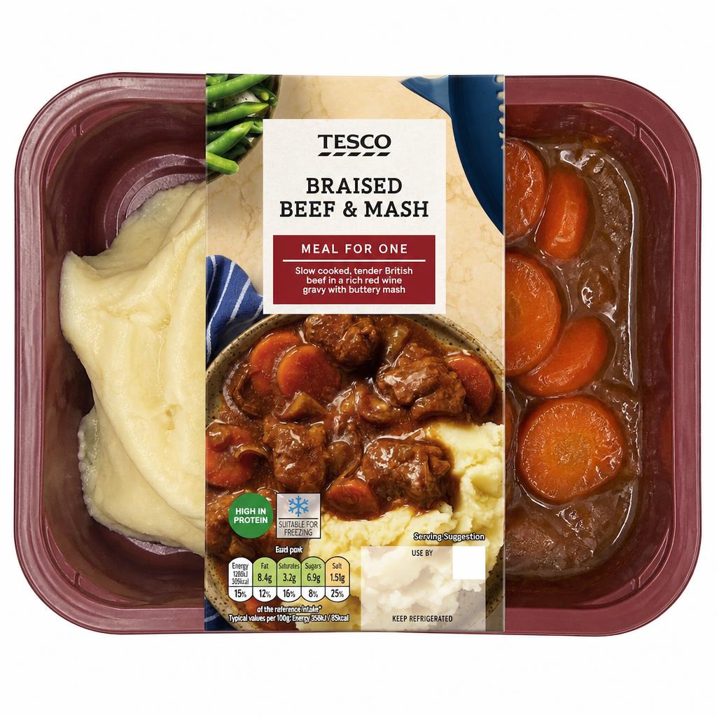 Tesco Braised Beef & Mash 400G