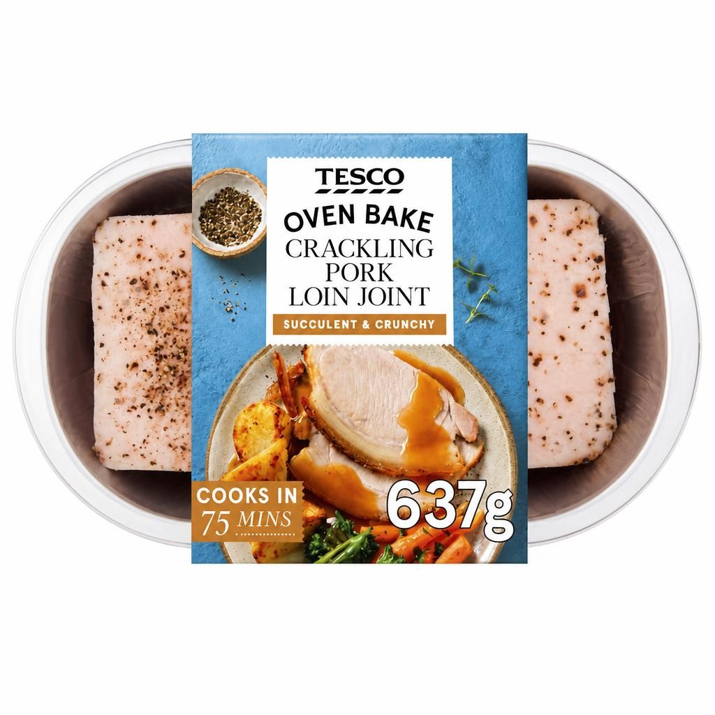 Tesco Crackling Pork Loin Joint 637G