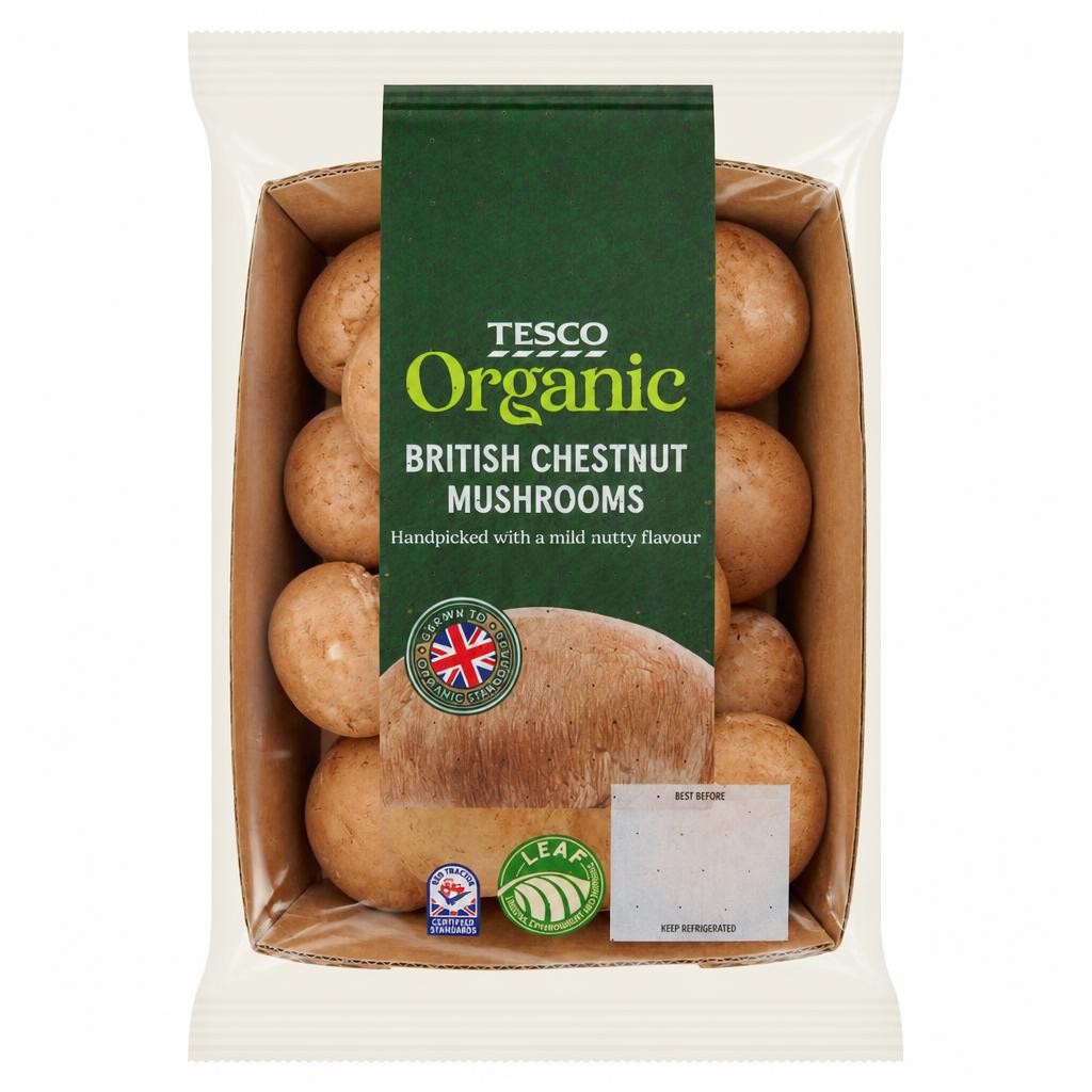 Tesco Organic Chestnut Mushrooms 250 G