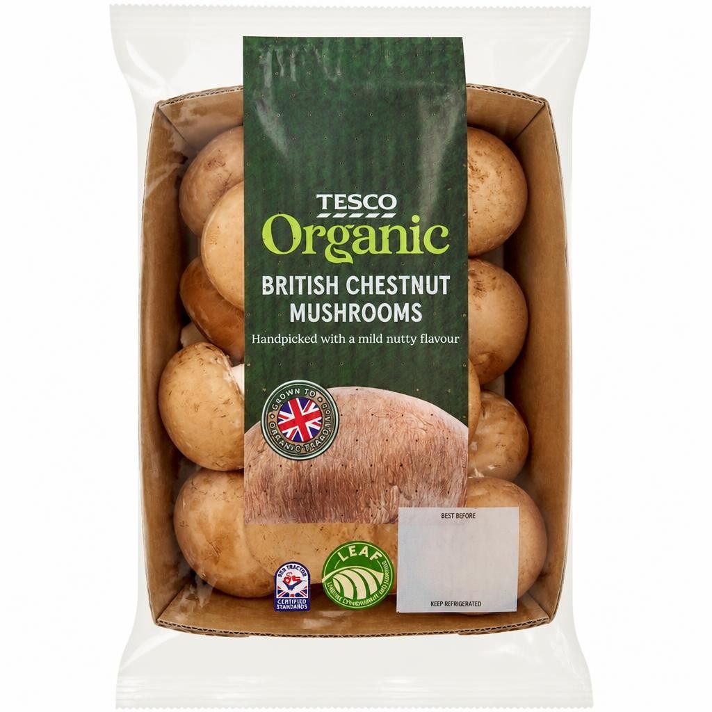 Tesco Organic Chestnut Mushrooms 250 G