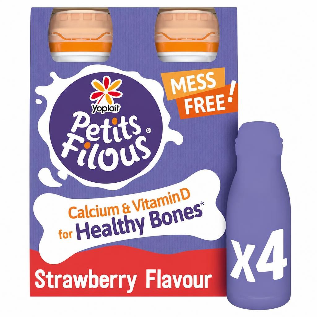 Petits Filous Strawberry Drinking Yogurt 4 x 100g