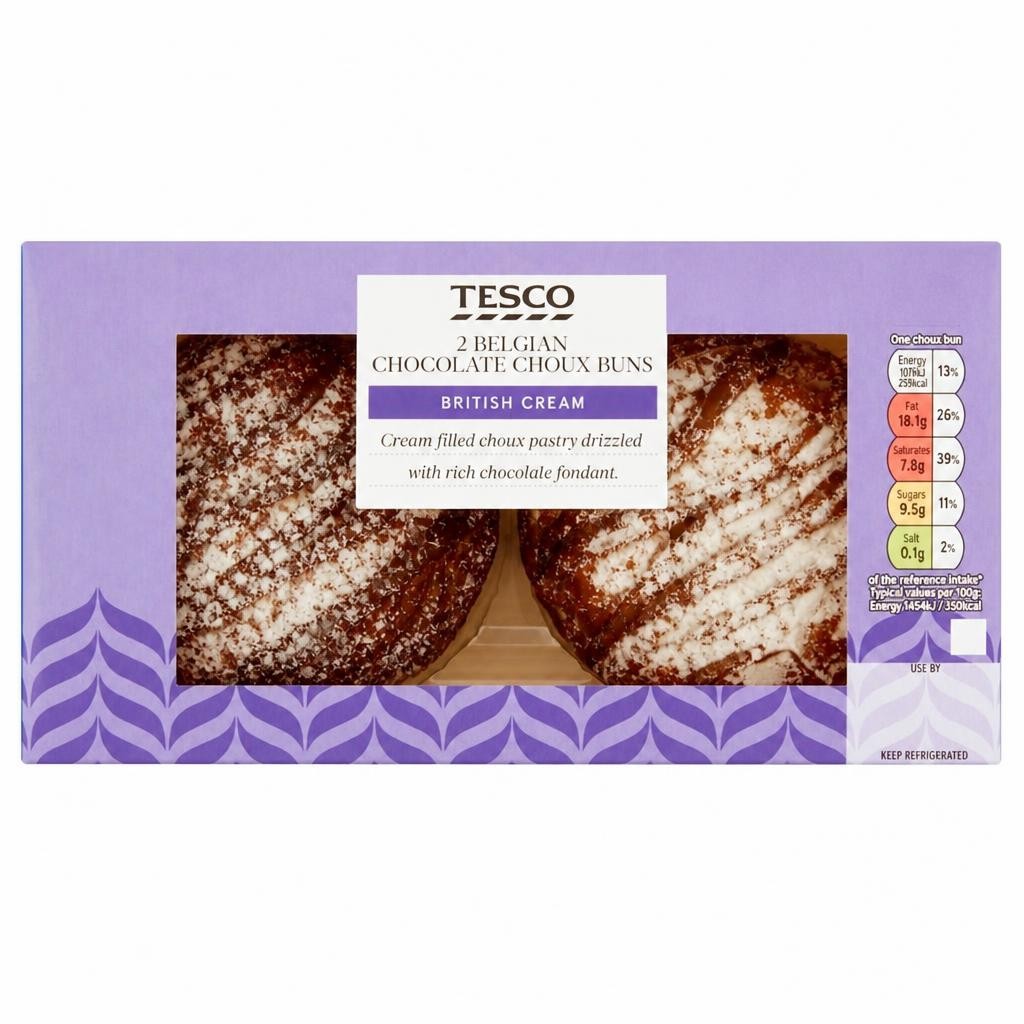 Tesco Chocolate Choux Buns 2 Pack
