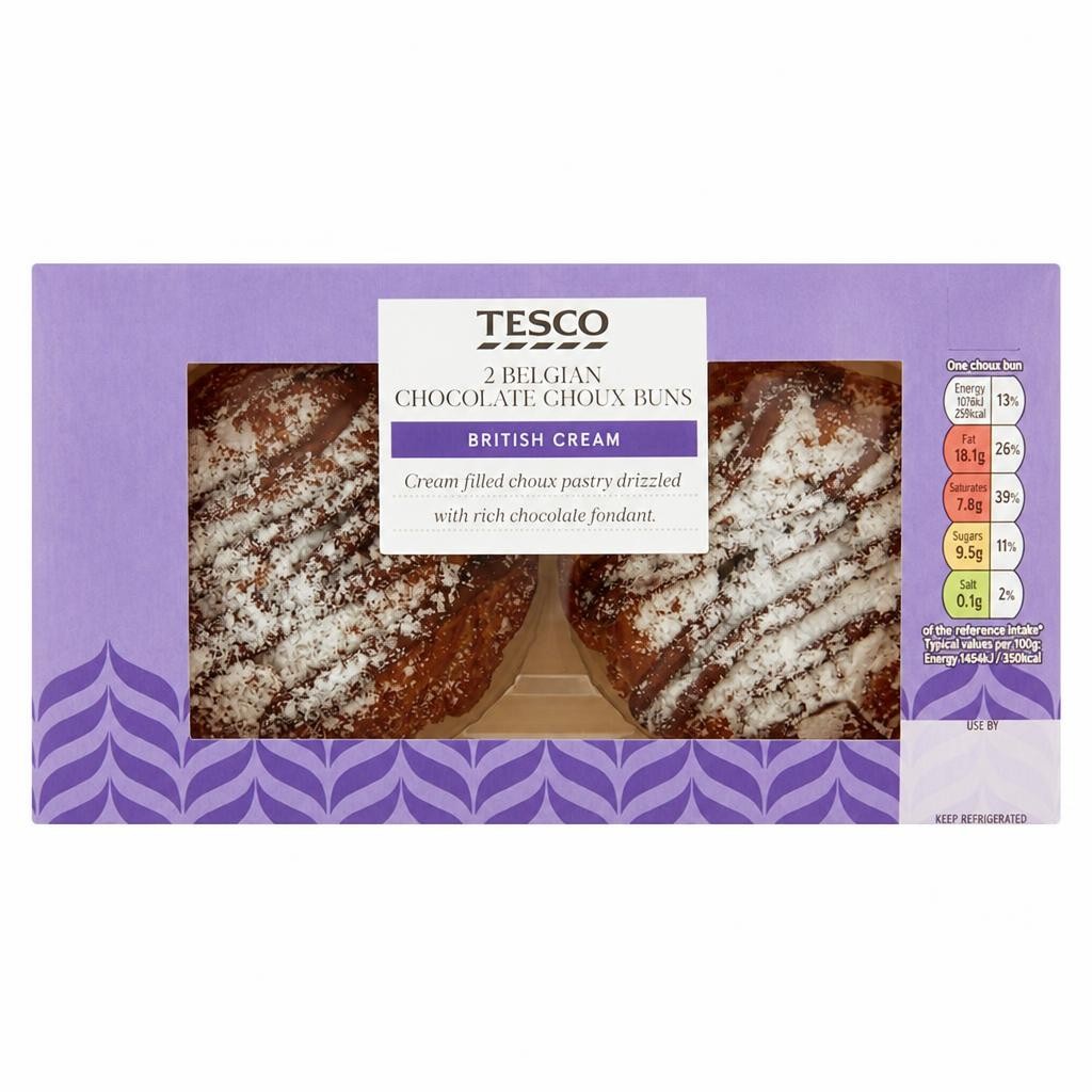 Tesco Chocolate Choux Buns 2 Pack